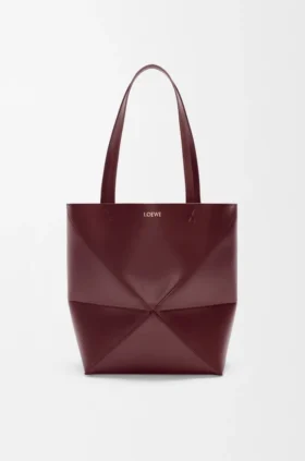 Bolso tote mediano Puzzle Fold en piel de becerro brillante
