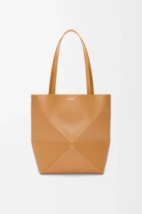 Bolso tote mediano Puzzle Fold en piel de becerro brillante