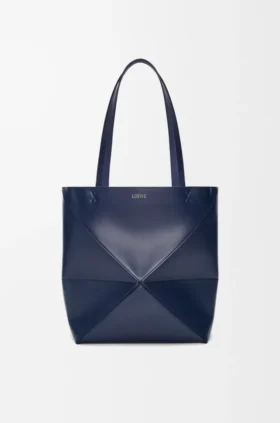 Bolso tote mediano Puzzle Fold en piel de becerro brillante