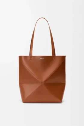 Bolso tote mediano Puzzle Fold en piel de becerro brillante