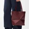 Bolso tote mediano Puzzle Fold en piel de becerro brillante