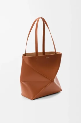 Bolso tote mediano Puzzle Fold en piel de becerro brillante