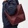 Bolso tote mediano Puzzle Fold en piel de becerro brillante