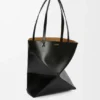 Bolso tote mediano Puzzle Fold en piel de becerro brillante