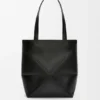 Bolso tote mediano Puzzle Fold en piel de becerro brillante