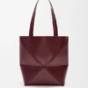 Bolso tote mediano Puzzle Fold en piel de becerro brillante