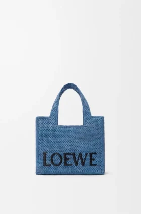 Bolso tote «Mini Loewe Font Tote» en rafia