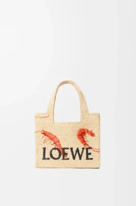 Bolso tote «Mini Loewe Font Tote» en rafia