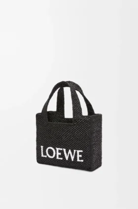 Bolso tote «Mini Loewe Font Tote» en rafia