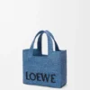 Bolso tote «Mini Loewe Font Tote» en rafia