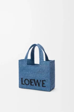 Bolso tote «Mini Loewe Font Tote» en rafia