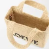 Bolso tote «Mini Loewe Font Tote» en rafia