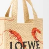 Bolso tote «Mini Loewe Font Tote» en rafia