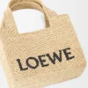 Bolso tote «Mini Loewe Font Tote» en rafia