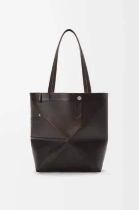 Bolso tote Panta mediano Puzzle Fold en piel de becerro brillante