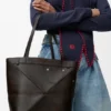 Bolso tote Panta mediano Puzzle Fold en piel de becerro brillante Bolso tote Panta mediano Puzzle Fold en piel de becerro brillante