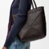 Bolso tote Panta mediano Puzzle Fold en piel de becerro brillante Bolso tote Panta mediano Puzzle Fold en piel de becerro brillante