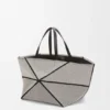 Bolso tote Puzzle Fold XXL en lona jacquard y piel de becerro Bolso tote Puzzle Fold XXL en lona jacquard y piel de becerro