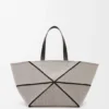 Bolso tote Puzzle Fold XXL en lona jacquard y piel de becerro Bolso tote Puzzle Fold XXL en lona jacquard y piel de becerro
