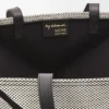 Bolso tote Puzzle Fold XXL en lona jacquard y piel de becerro Bolso tote Puzzle Fold XXL en lona jacquard y piel de becerro