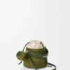 Bolso «Watering Can» de rafia y piel de becerro