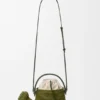 Bolso «Watering Can» de rafia y piel de becerro