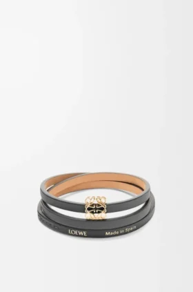 Brazalete trenzado de piel de becerro