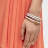 Brazalete trenzado de piel de becerro Brazalete trenzado de piel de becerro