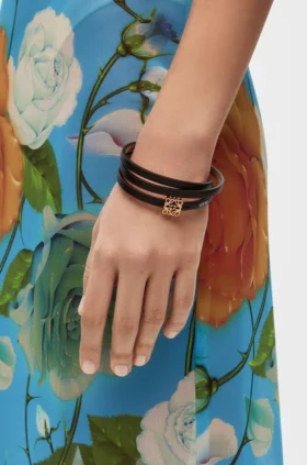 Brazalete trenzado de piel de becerro