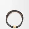 Brazalete trenzado de piel de becerro Brazalete trenzado de piel de becerro