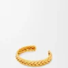 Brazalete trenzado fino en plata de ley