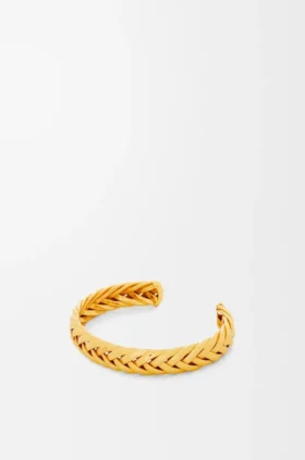 Brazalete trenzado fino en plata de ley