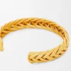 Brazalete trenzado fino en plata de ley