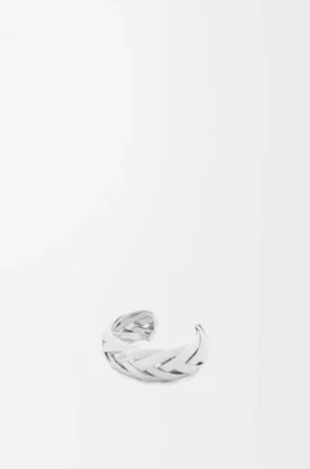Brazalete trenzado grande en plata de ley