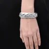 Brazalete trenzado grande en plata de ley Brazalete trenzado grande en plata de ley