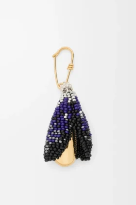 Broche de concha en plata esterlina y cuentas