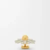 Broche de flor en piel de becerro Broche de flor en piel de becerro