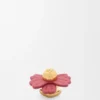 Broche de flor en piel de becerro Broche de flor en piel de becerro