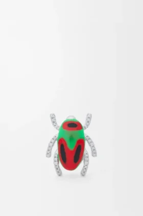 Broche Scarabeo en plata de ley y esmalte