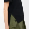 Camisa asimétrica de mezcla de algodón