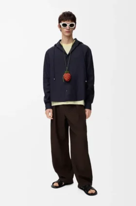 Camisa con capucha de algodón y lino
