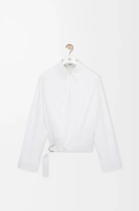 Camisa drapeada de algodón