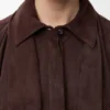 Camisa drapeada de piel de cabra de gamuza Camisa drapeada de piel de cabra de gamuza
