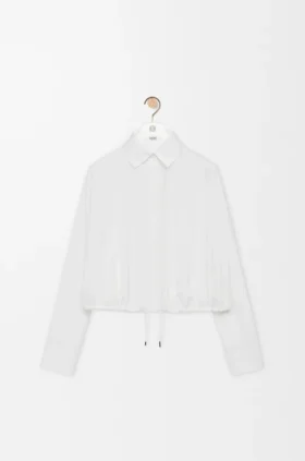 Camisa tipo globo de seda de seda
