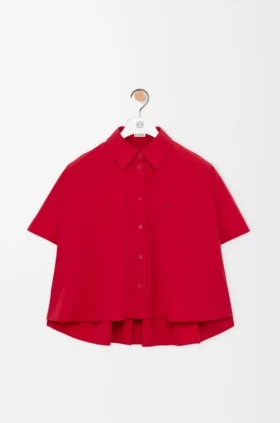Camisas de manga corta con corte trapecio de algodón