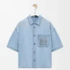 Camisas de manga corta en denim Camisas de manga corta en denim