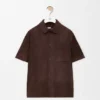 Camisas de manga corta en piel de cabra de gamuza Camisas de manga corta en piel de cabra de gamuza