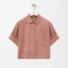 Camisas de manga corta en piel de cabra de gamuza Camisas de manga corta en piel de cabra de gamuza