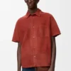 Camisas de manga corta en piel de cabra de gamuza
