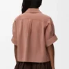 Camisas de manga corta en piel de cabra de gamuza Camisas de manga corta en piel de cabra de gamuza